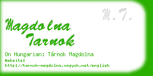 magdolna tarnok business card